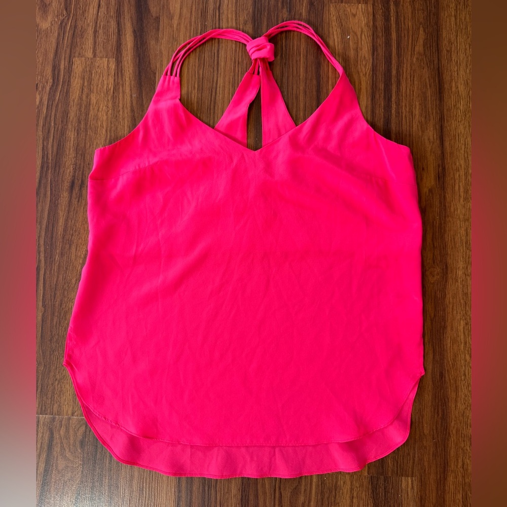 Amanda Uprichard Women’s 100% Silk Racerback Tank Size S Hot Pink